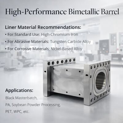 गुणवत्ता  Nickel Alloy Twin Screw Extruder Barrel with Wear and Corrosion Resistance for High Performance कारखाना