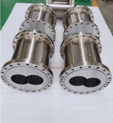 80/156 ट्विन बाईमेटेलिक कॉनिकल स्क्रू और बैरल ट्विन स्क्रू एक्सट्रूडर पार्ट्स