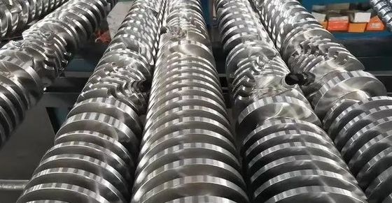पीवीसी डब्ल्यूपीसी प्रोफाइल के लिए 38crmoala मिश्र धातु संरचनात्मक इस्पात शंक्वाकार जुड़वां पेंच और बैरल