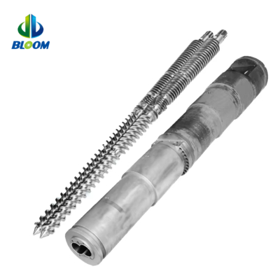 उच्च-सटीक द्विधात्विक शंक्वाकार जुड़वां पेंच बैरल प्लास्टिक और रबर एक्सट्रूज़न के लिए